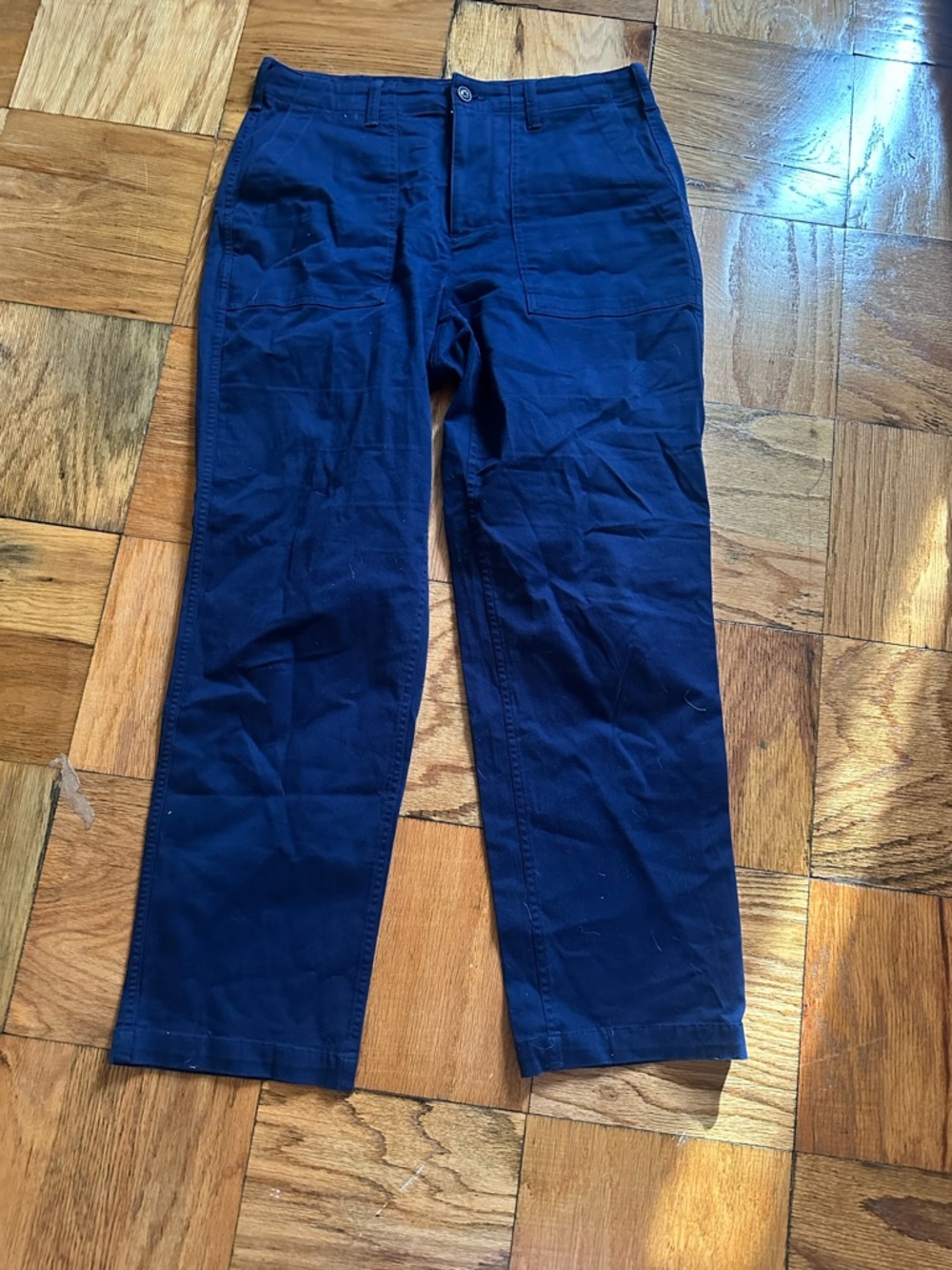 Lands' End Navy Straight-Leg Chinos